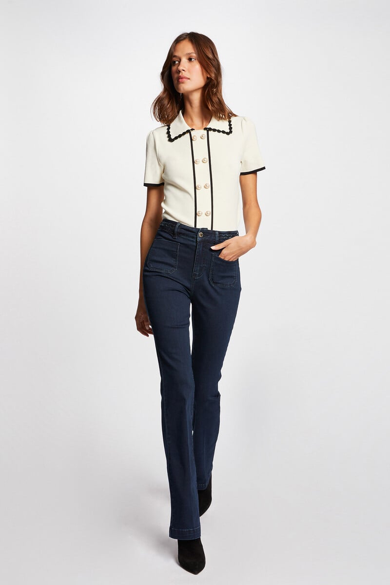 Cortefiel Vaquero boot-cut con detalles trenzados