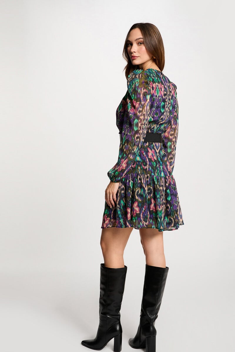 Cortefiel Vestido Acampanado Estampado