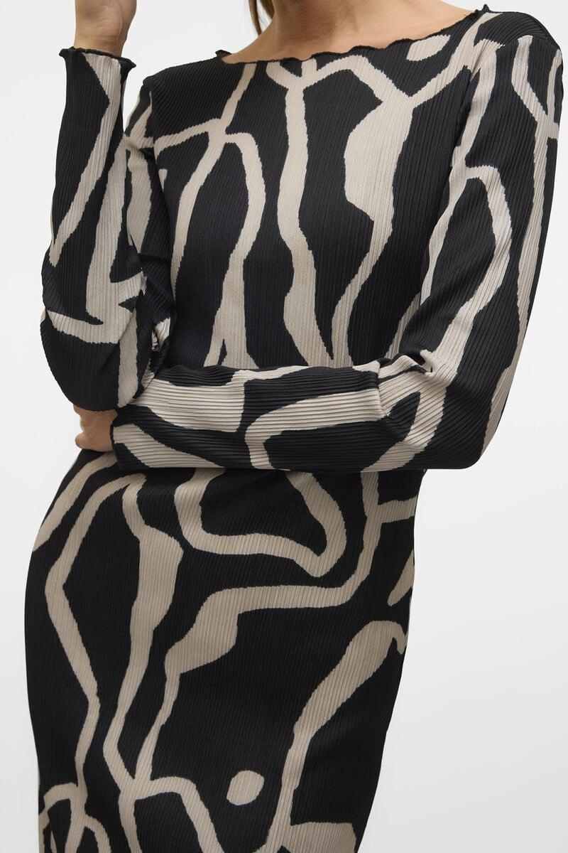 Cortefiel Vestido Ajustado Largo Estampado