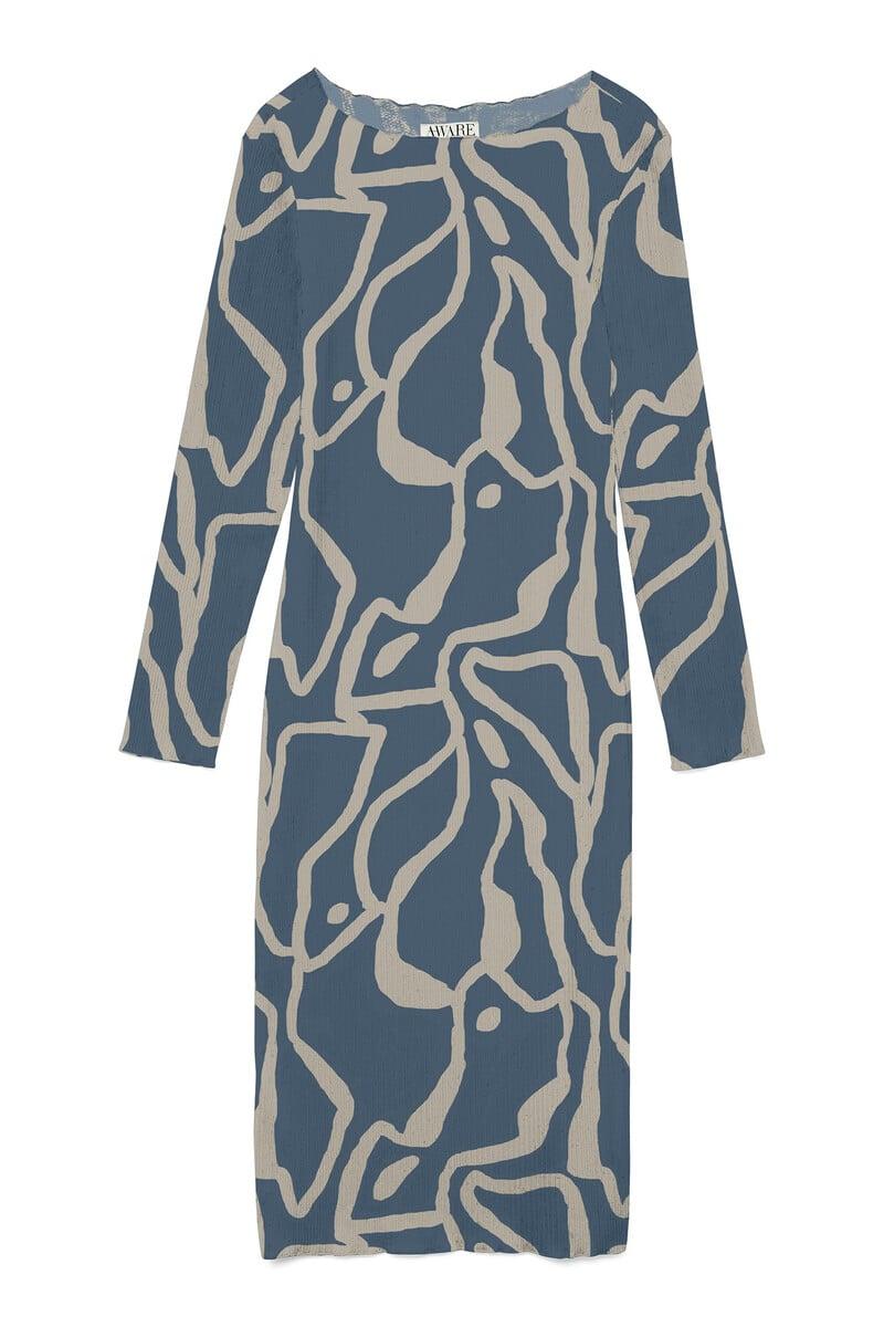 Cortefiel Vestido ajustado largo estampado