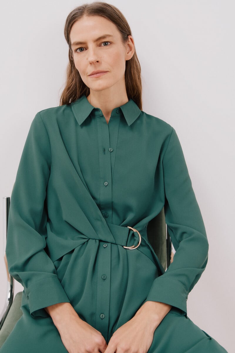 Cortefiel Vestido Camisero Fluido