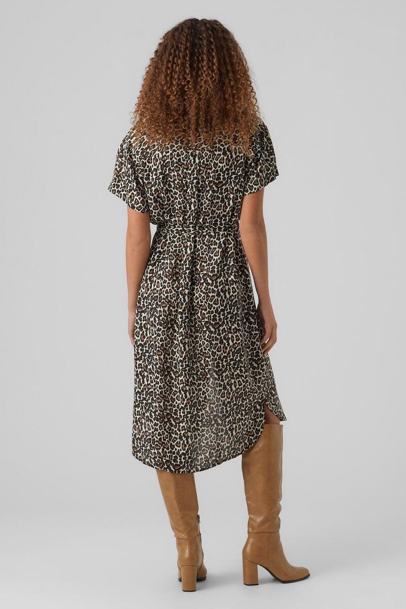 Cortefiel Vestido Camisero Manga Corta