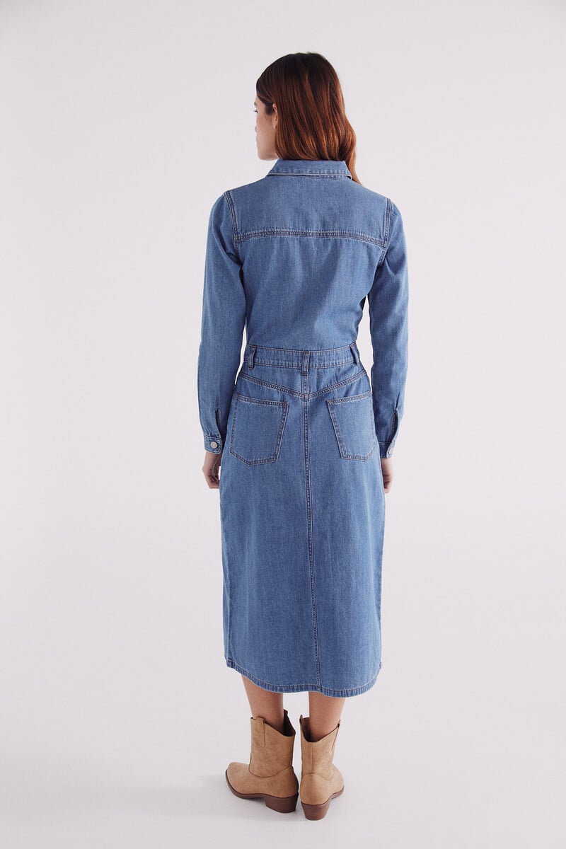 Cortefiel Vestido Camisero Vaquero