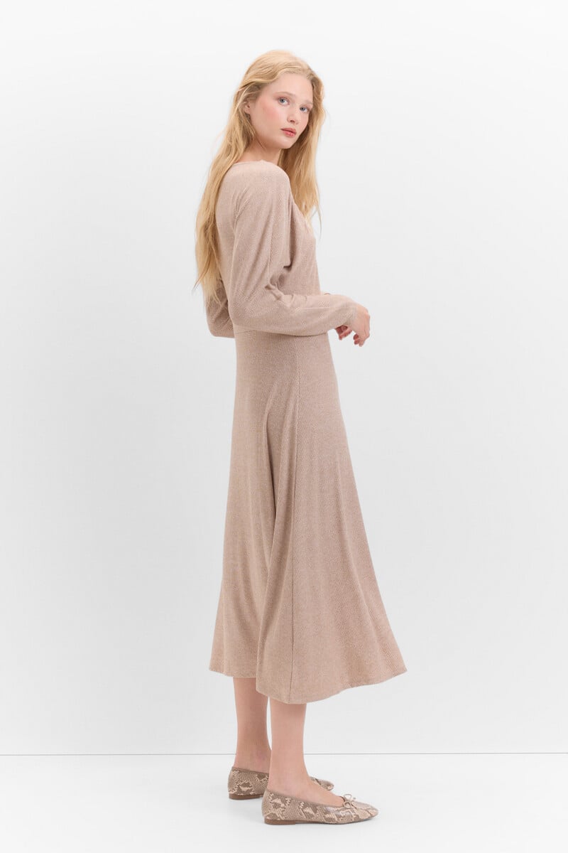 Cortefiel Vestido Canalé Manga Murciélago