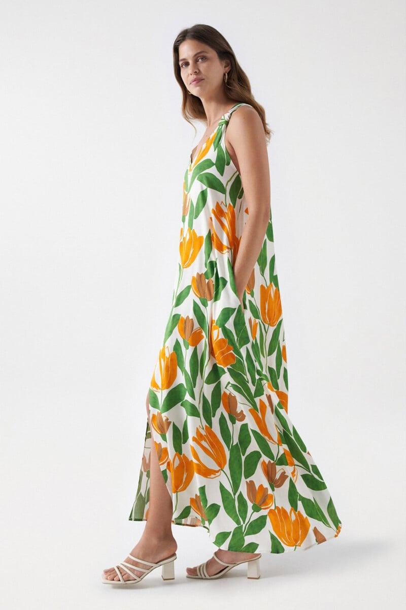 Cortefiel Vestido Con Estampado Floral
