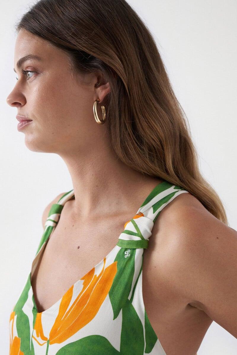 Cortefiel Vestido Con Estampado Floral