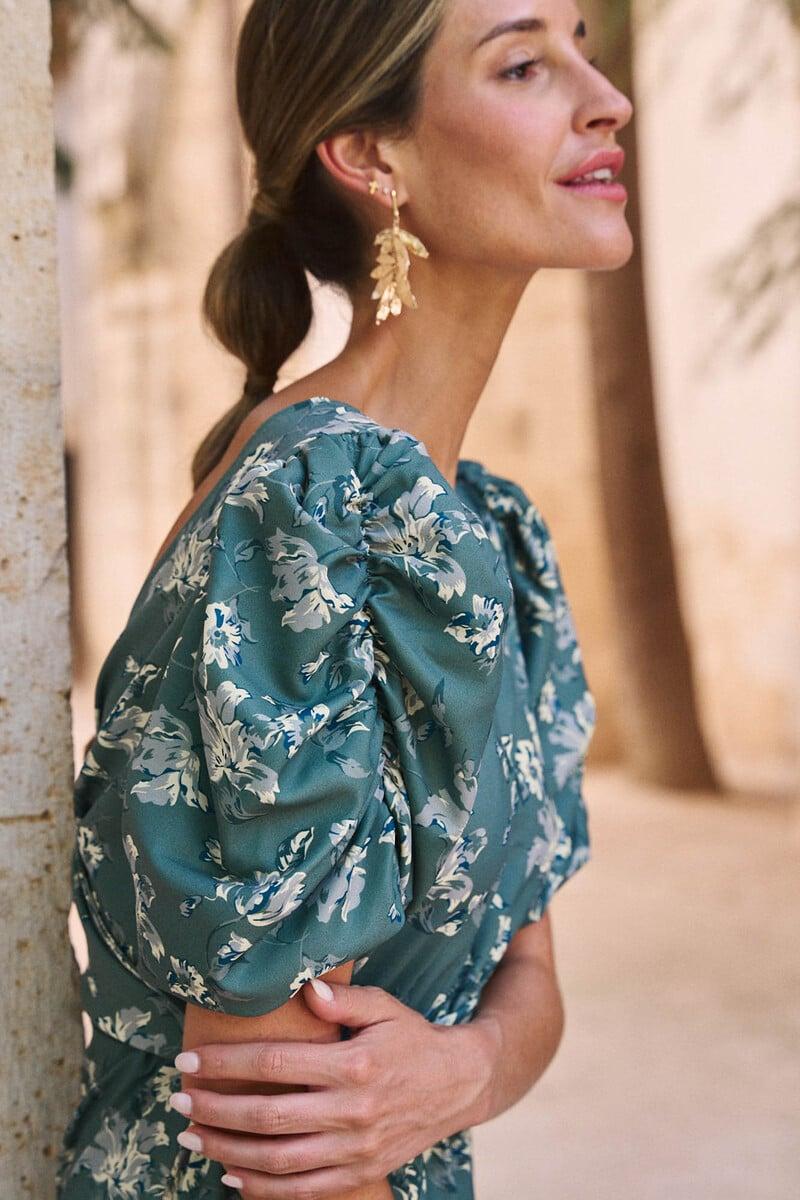 Cortefiel Vestido Con Flores Verdena