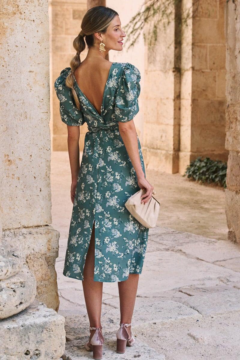 Cortefiel Vestido Con Flores Verdena