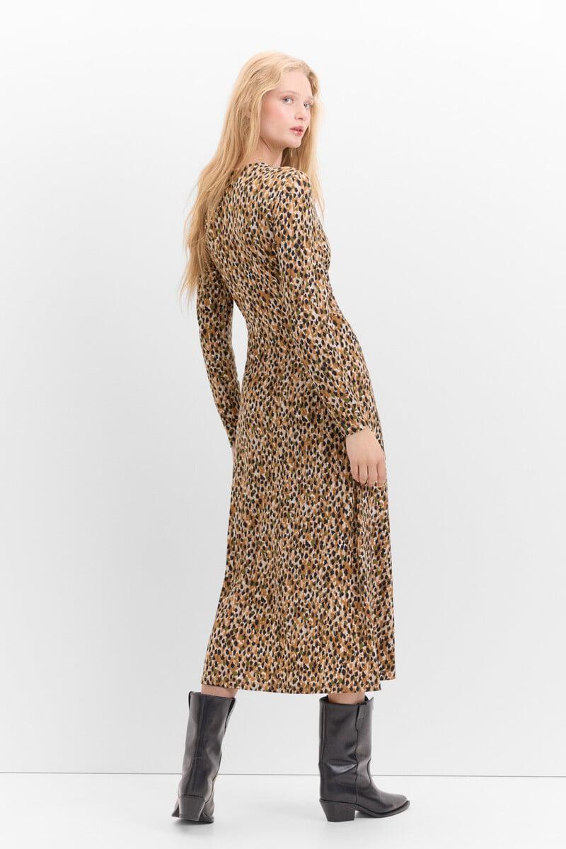 Cortefiel Vestido Con Frunce Delantero