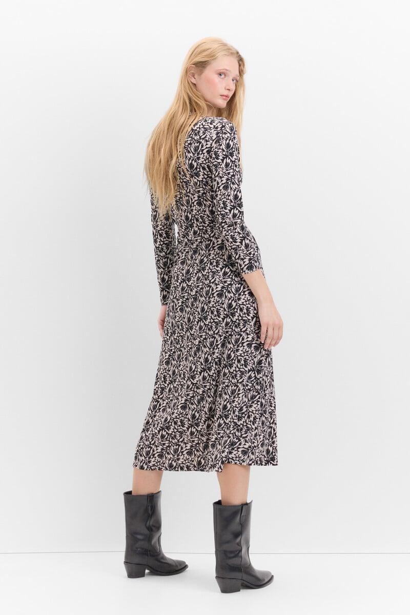 Cortefiel Vestido Con Frunce Delantero