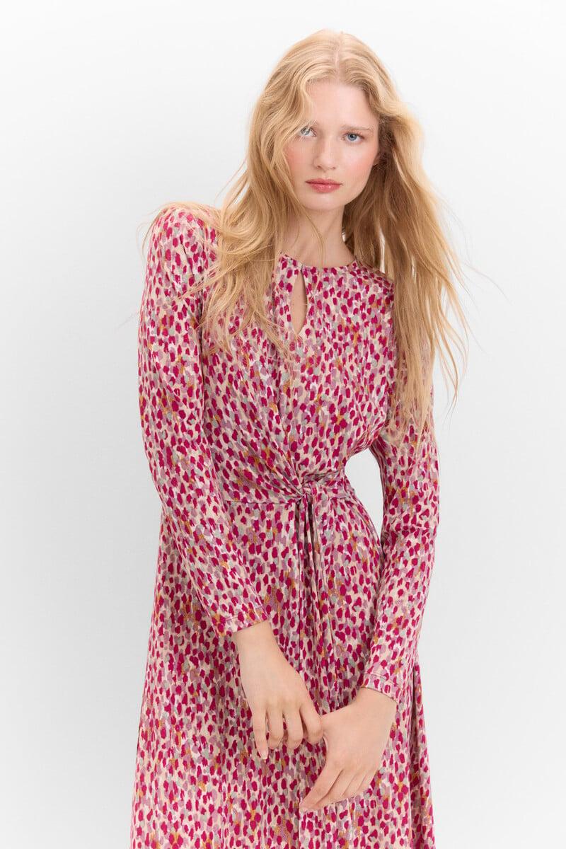 Cortefiel Vestido Con Frunce Delantero