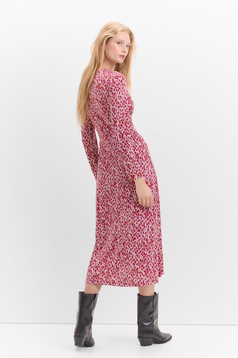Cortefiel Vestido Con Frunce Delantero