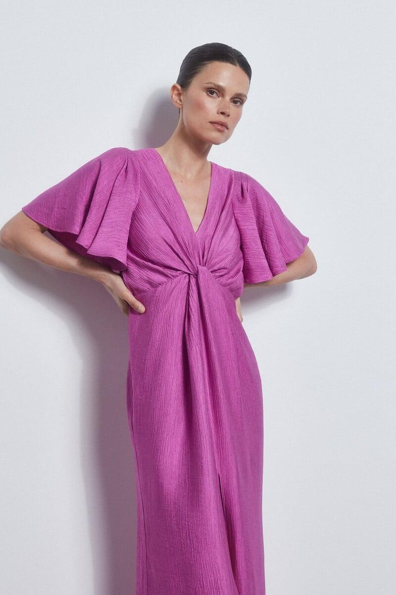 Cortefiel Vestido Con Nudo En Escote