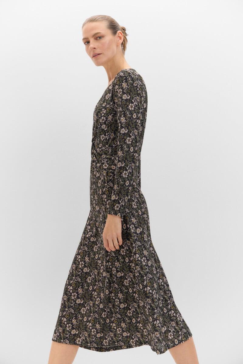 Cortefiel Vestido Con Nudo Frontal