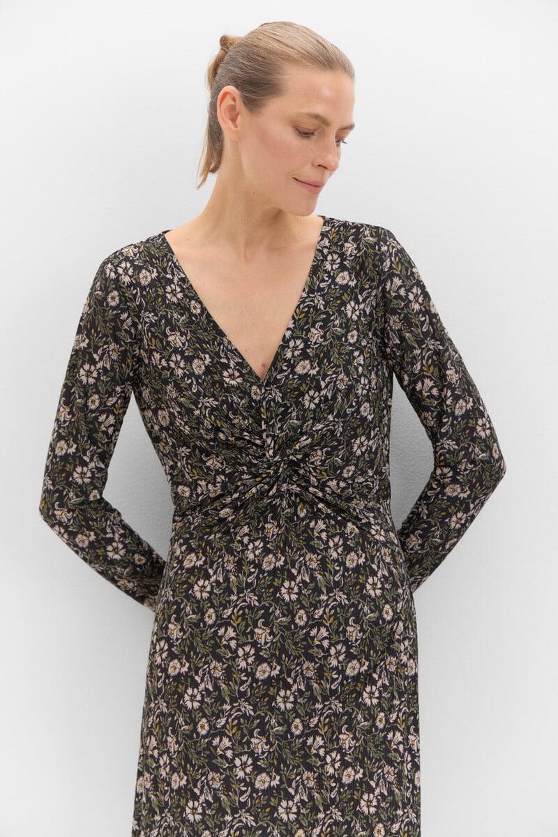 Cortefiel Vestido Con Nudo Frontal