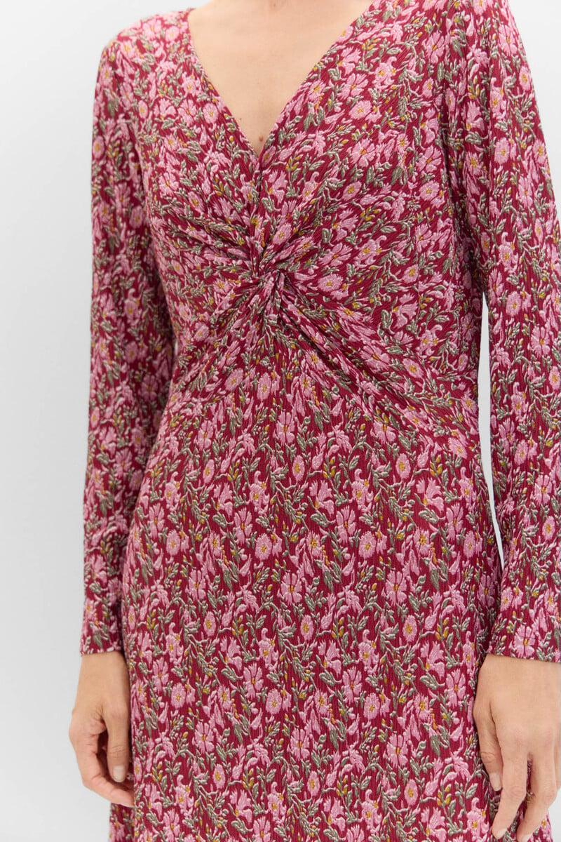 Cortefiel Vestido Con Nudo Frontal