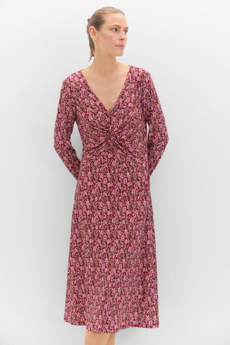 Cortefiel Vestido Con Nudo Frontal