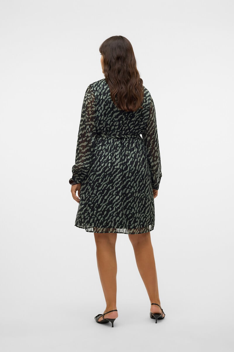 Cortefiel Vestido Corto De Gasa Talla Grande