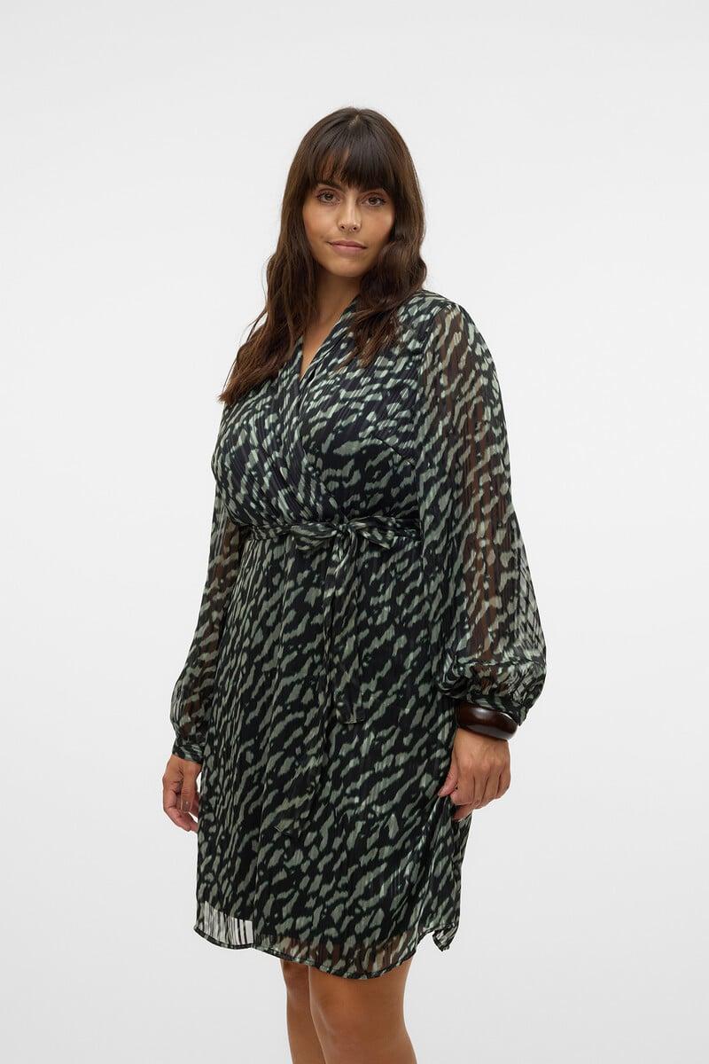 Cortefiel Vestido Corto De Gasa Talla Grande