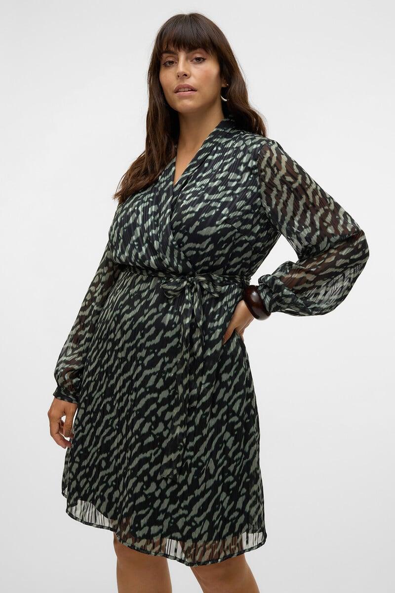 Cortefiel Vestido corto de gasa talla grande