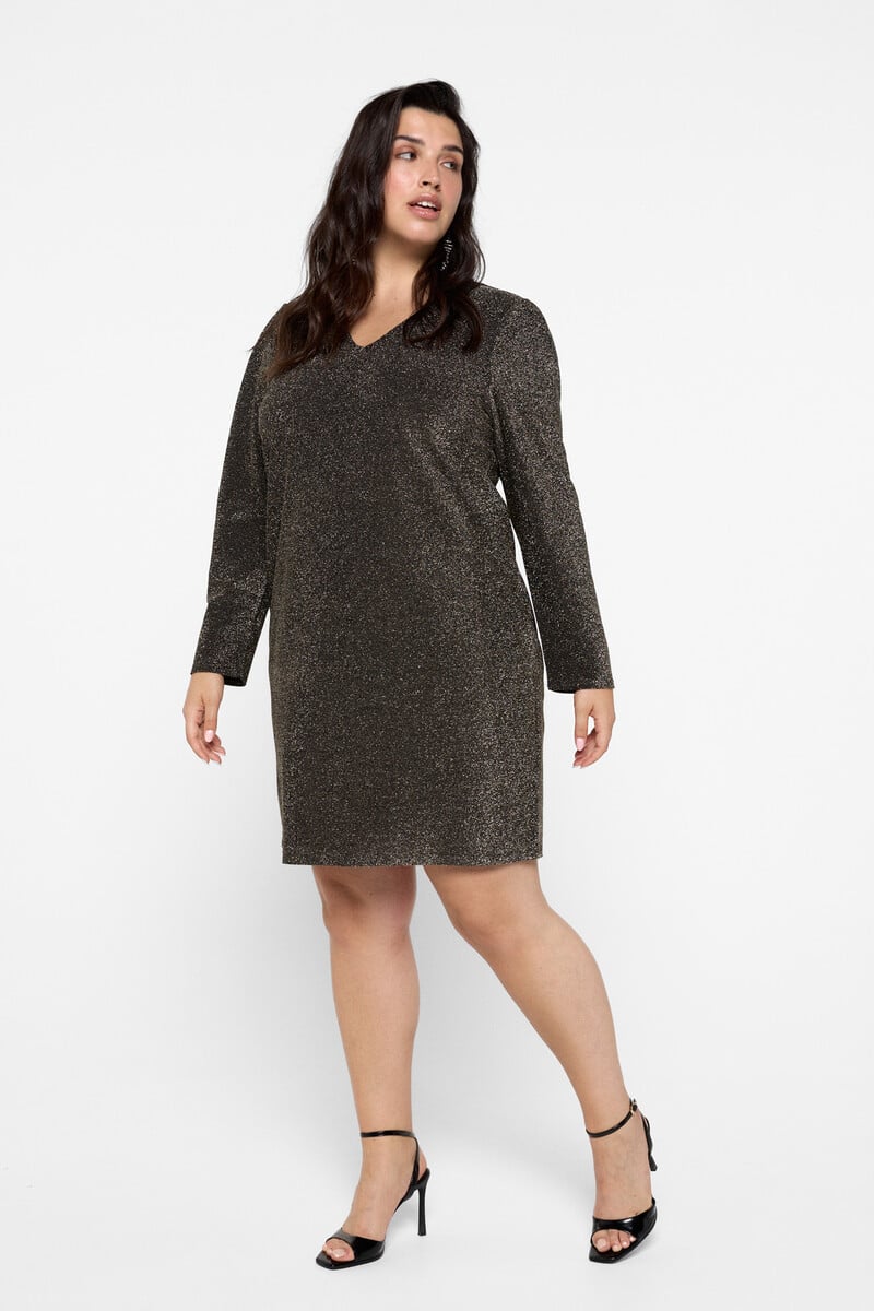 Cortefiel Vestido Corto De Lurex Talla Grande