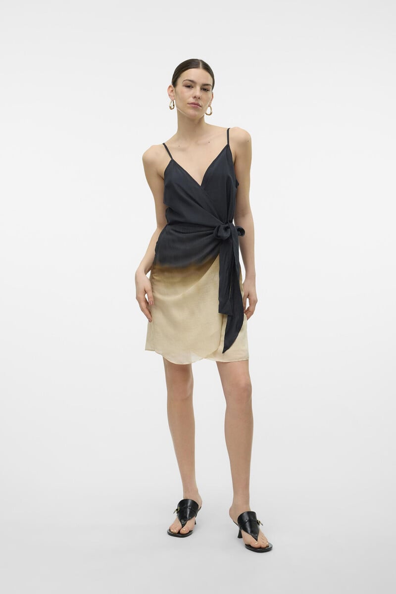 Cortefiel Vestido Corto De Tirante Estampado