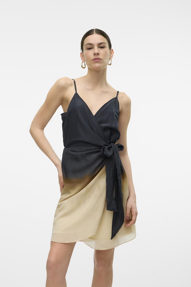 Cortefiel Vestido corto de tirante estampado