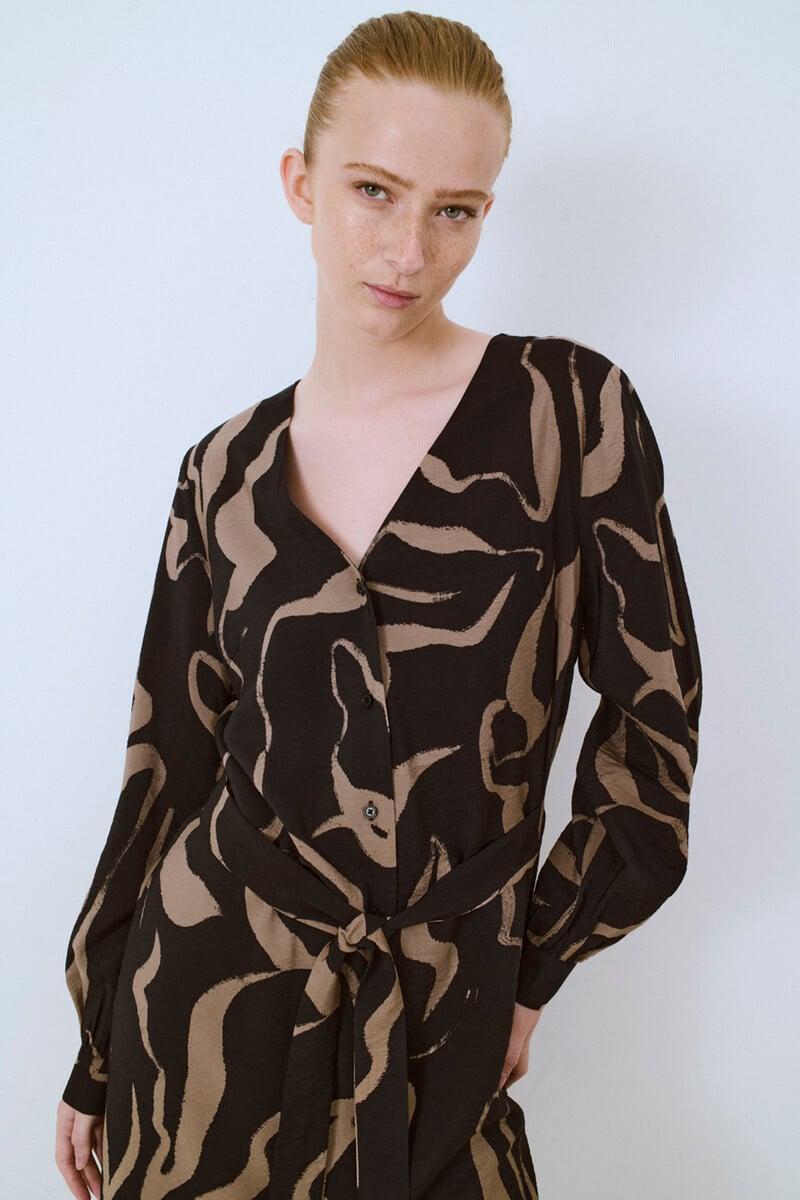 Cortefiel Vestido corto estampado
