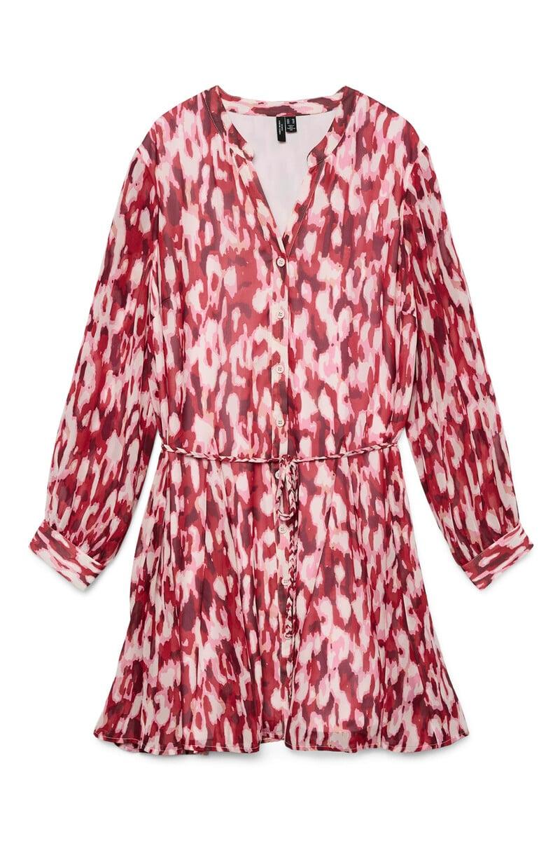 Cortefiel Vestido corto estampado talla grande