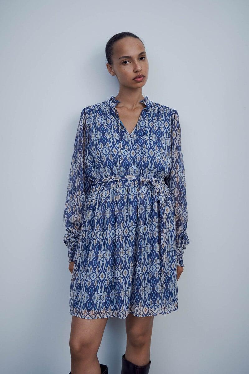 Cortefiel Vestido corto estampado