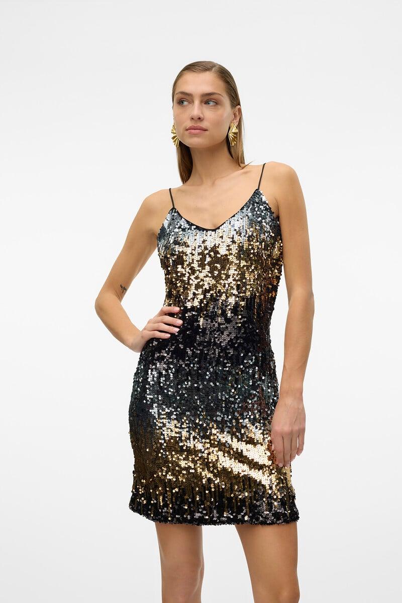 Cortefiel Vestido Corto Lentejuelas