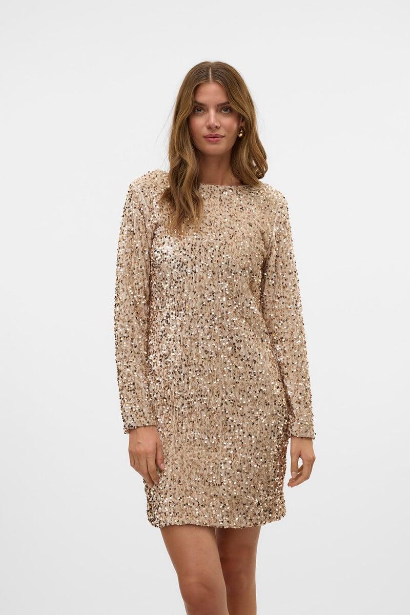 Cortefiel Vestido Corto Lentejuelas
