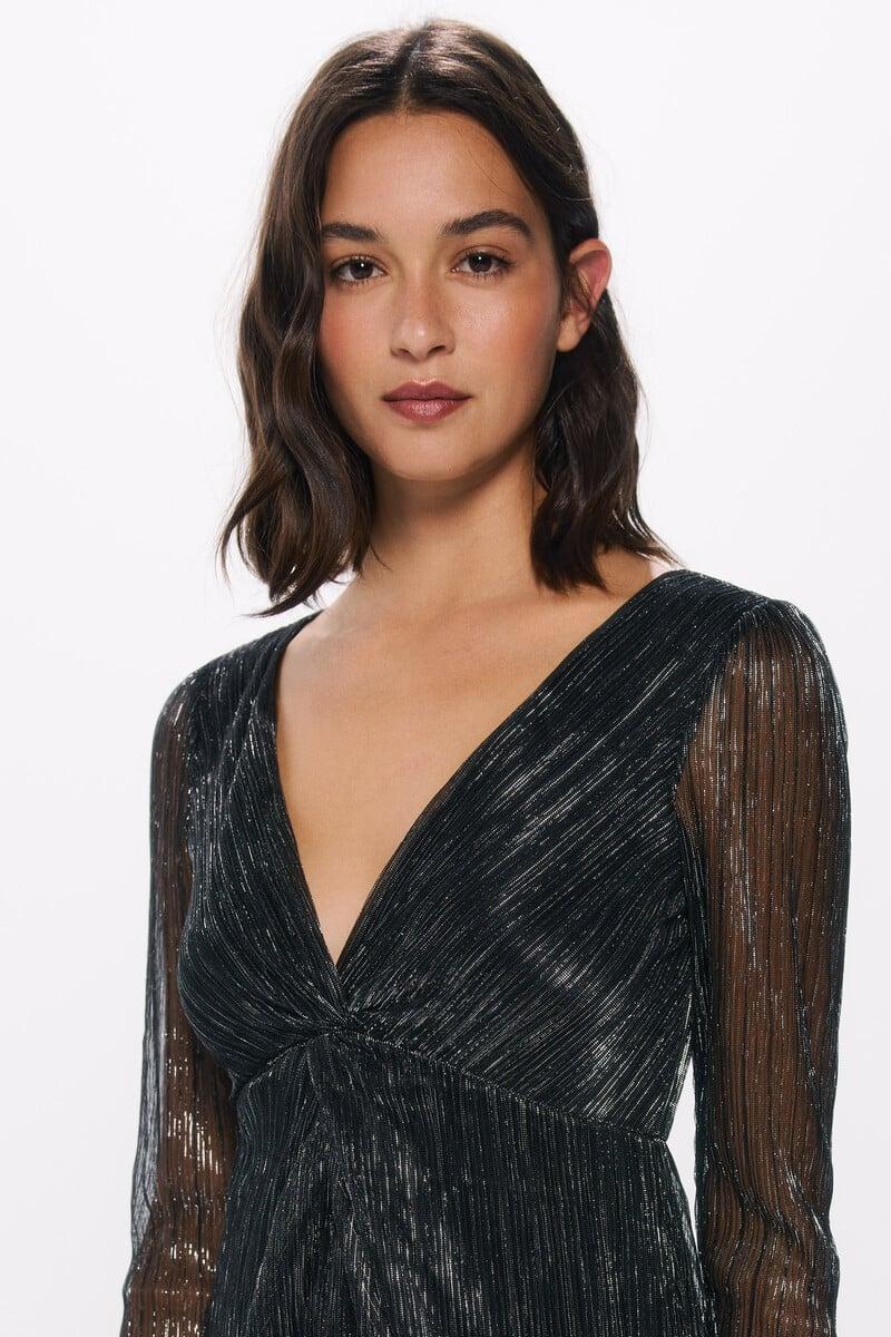 Cortefiel Vestido Corto Lurex