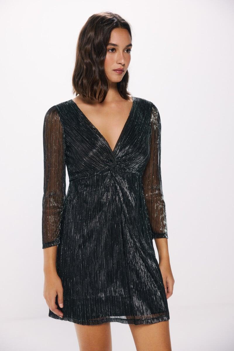 Cortefiel Vestido corto lurex