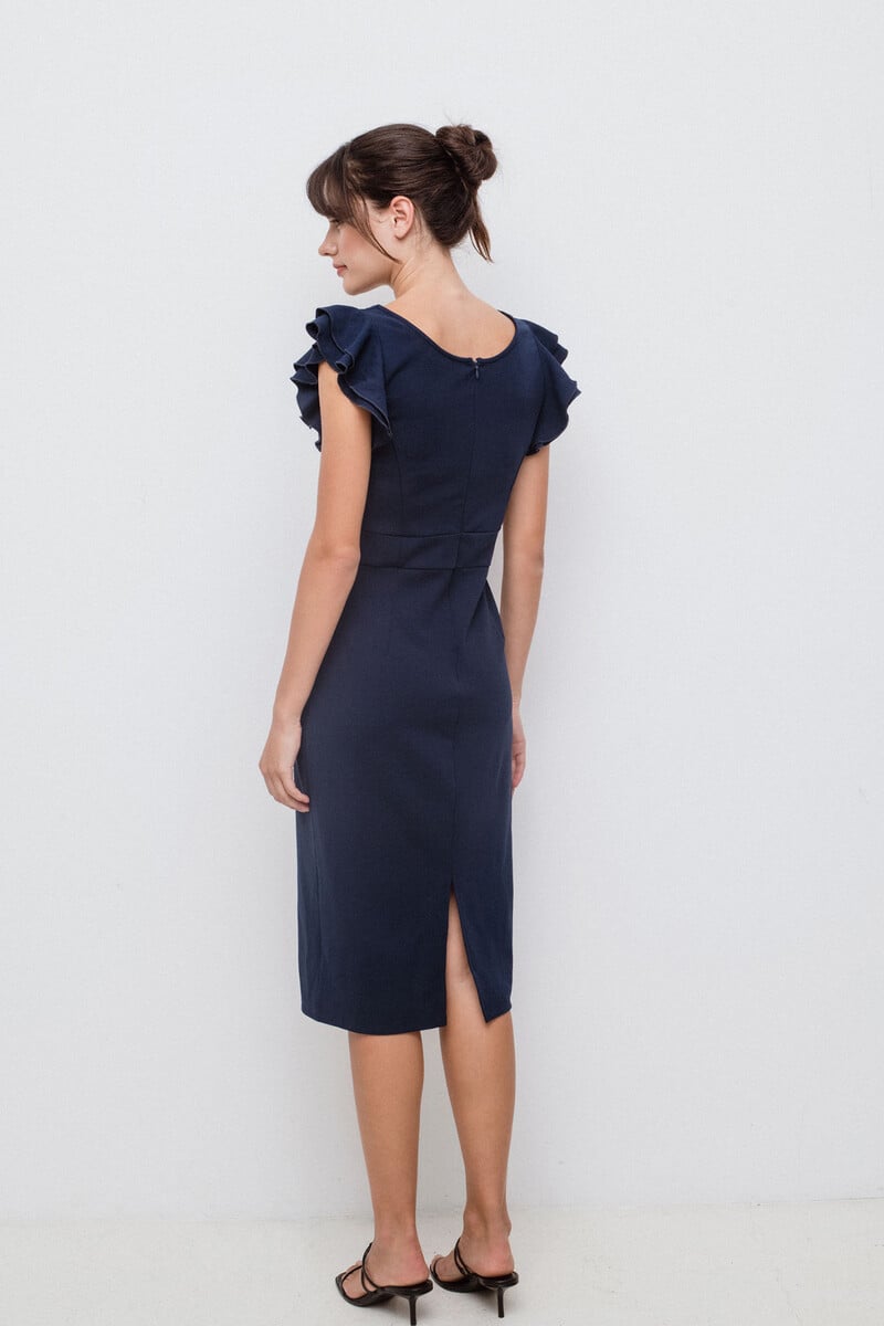 Cortefiel Vestido Corto Manga Volante