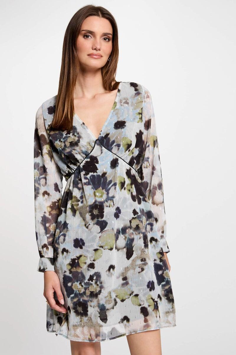 Cortefiel Vestido corto recto estampado
