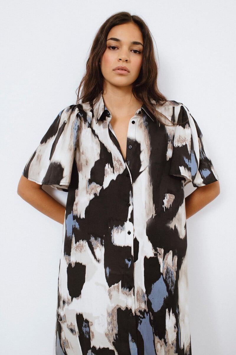 Cortefiel Vestido Corto Satinado Estampado
