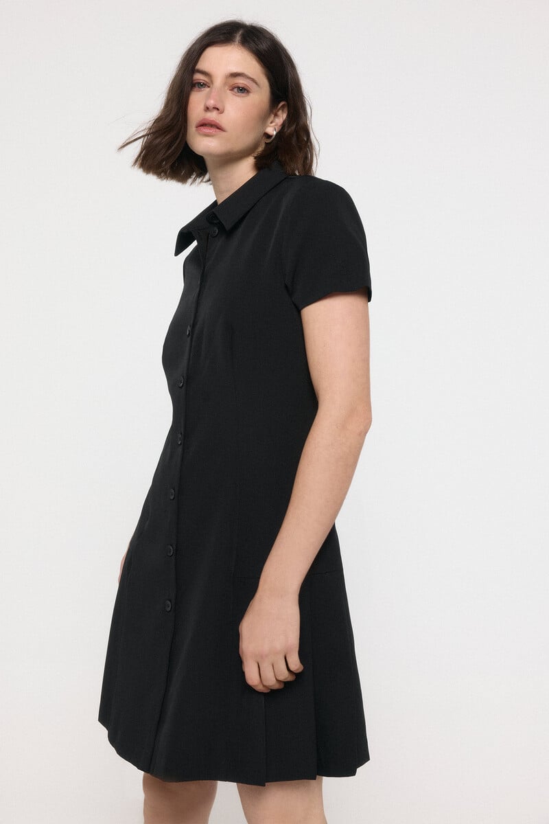 Cortefiel Vestido Corto Tableado