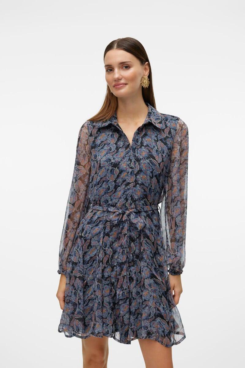 Cortefiel Vestido Corto Tejido Vaporoso