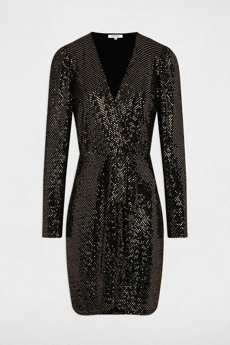 Cortefiel Vestido Cruzado Lentejuelas