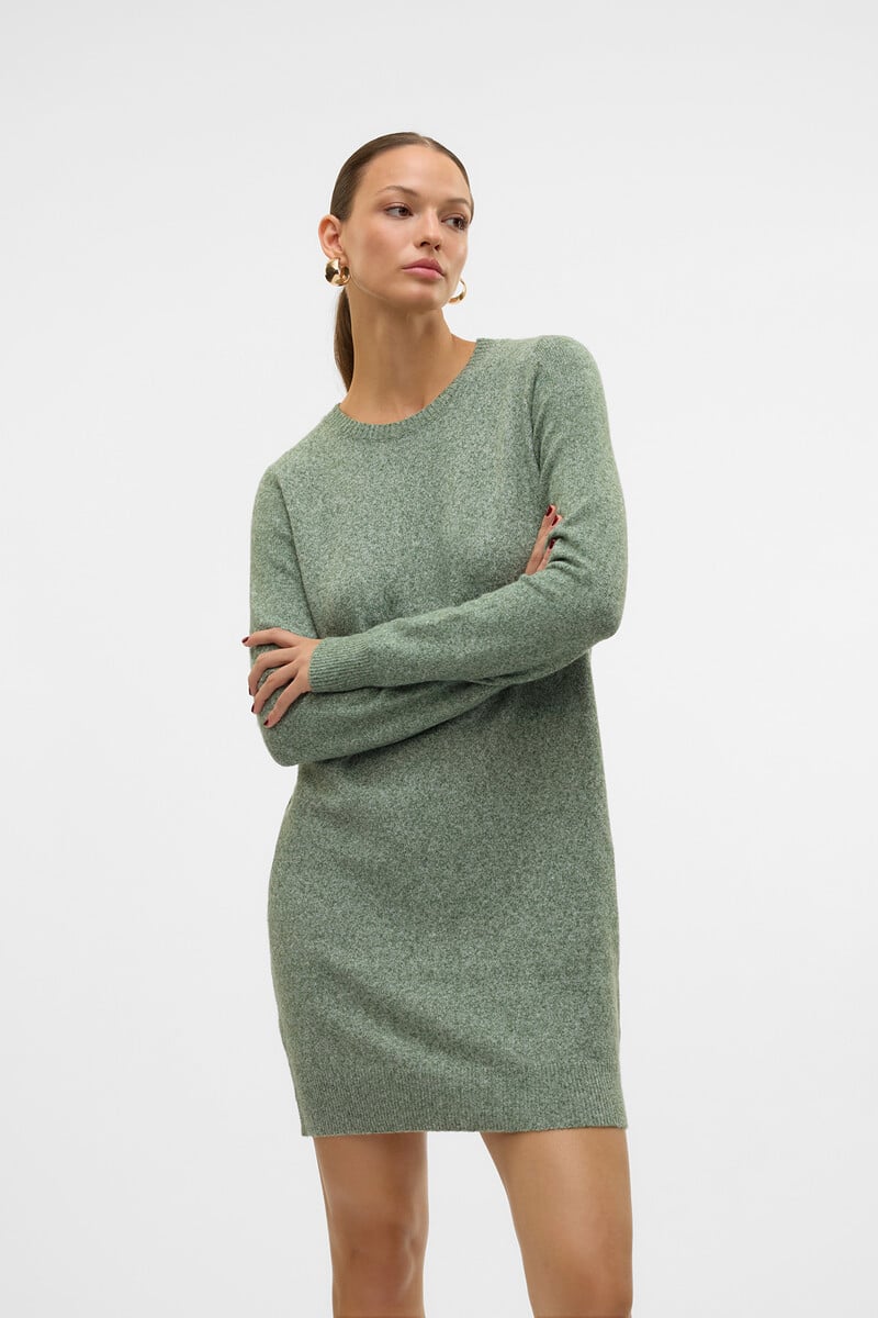 Cortefiel Vestido De Punto Con Cuello Redondo