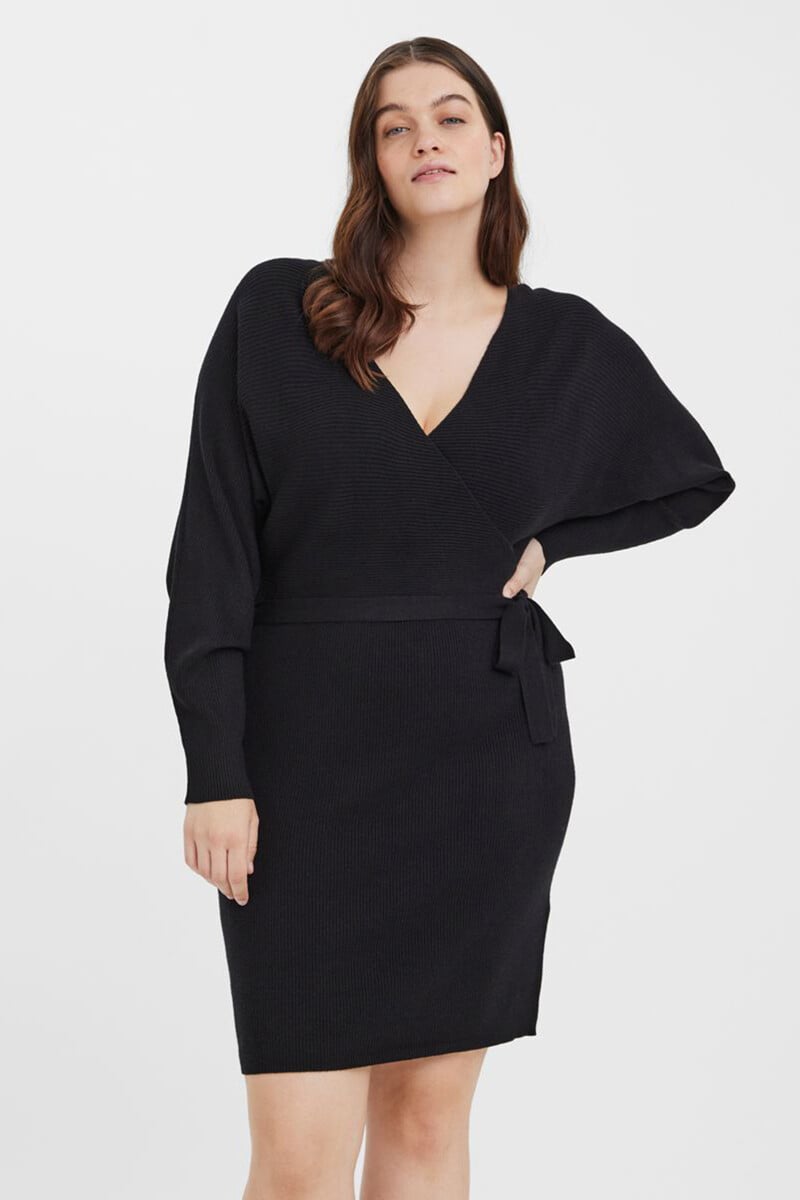 Cortefiel Vestido De Punto Cruzado Talla Grande