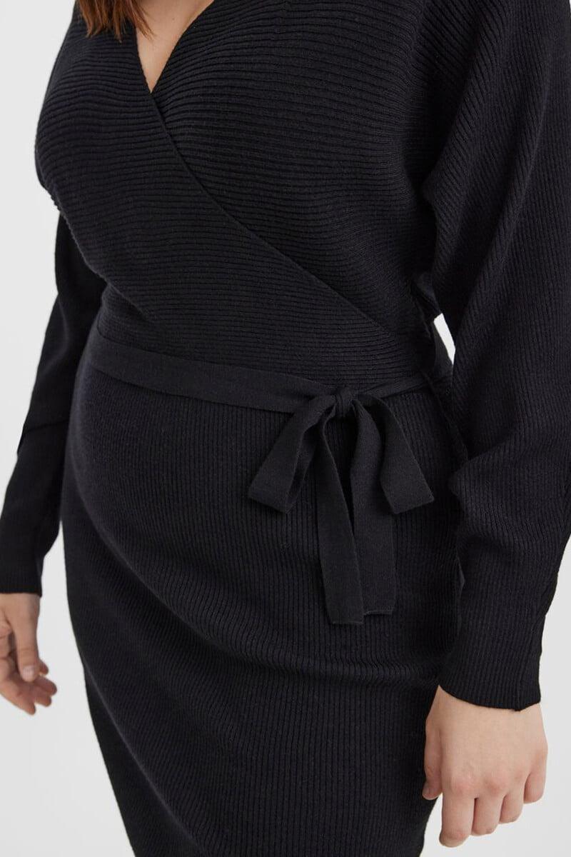 Cortefiel Vestido De Punto Cruzado Talla Grande