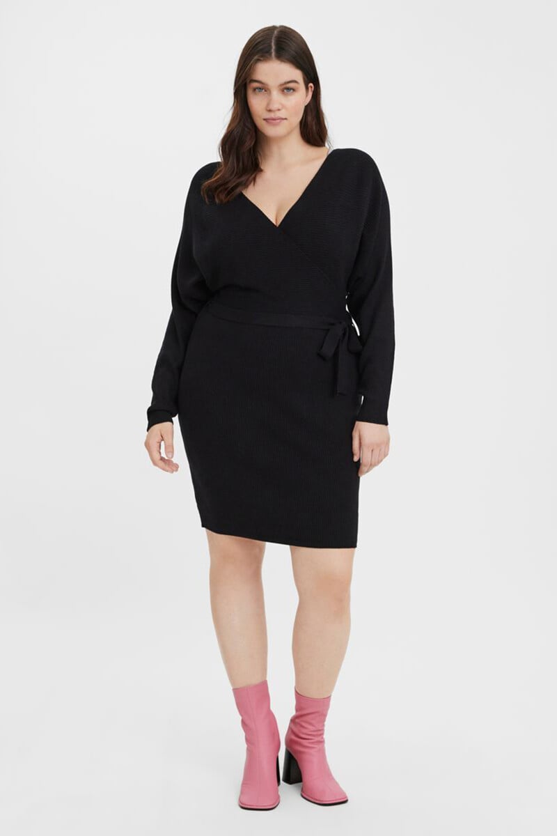 Cortefiel Vestido de punto cruzado talla grande