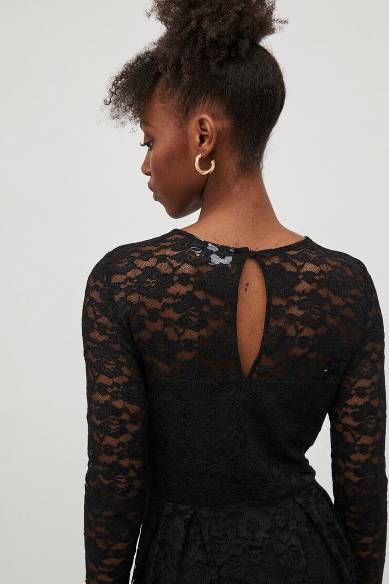 Cortefiel Vestido Encaje De Manga Larga