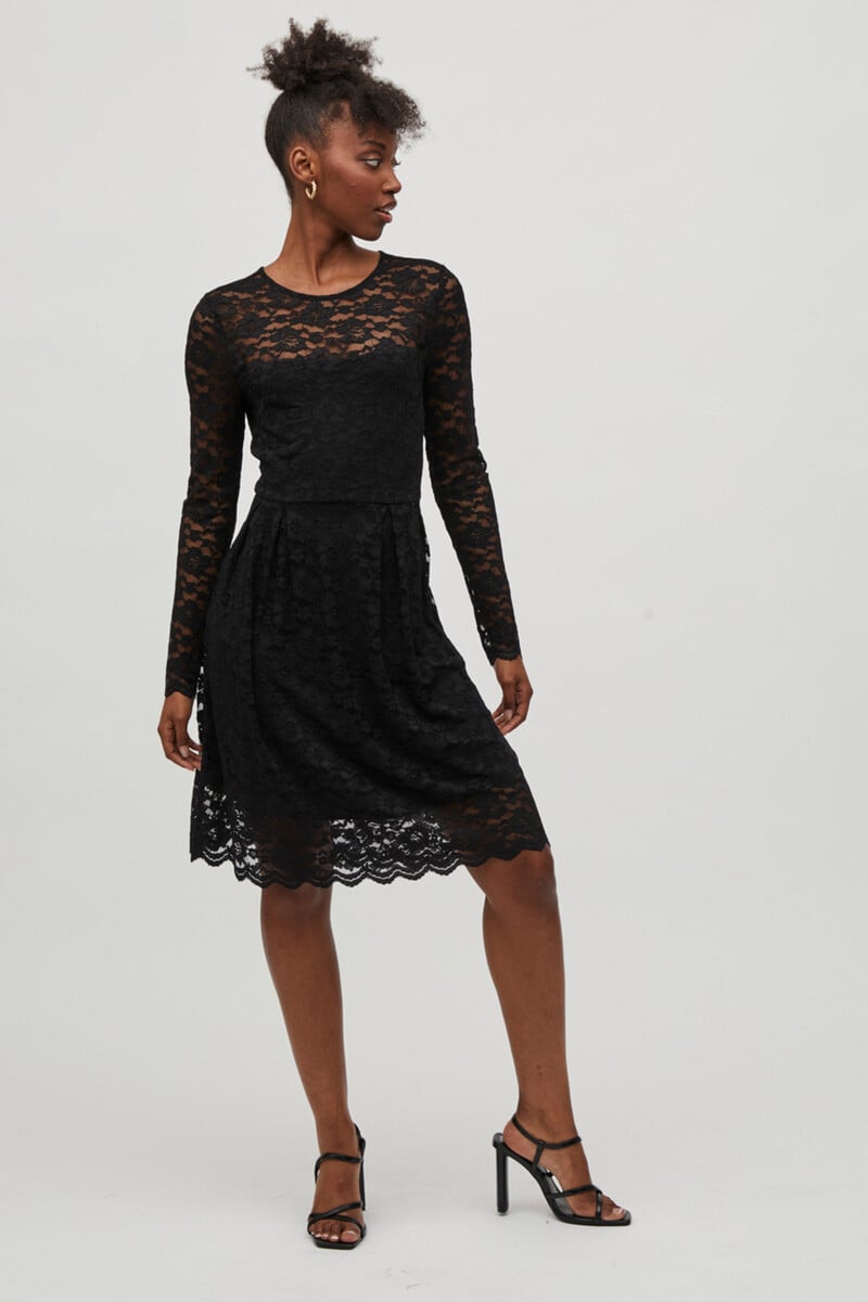 Cortefiel Vestido encaje de manga larga