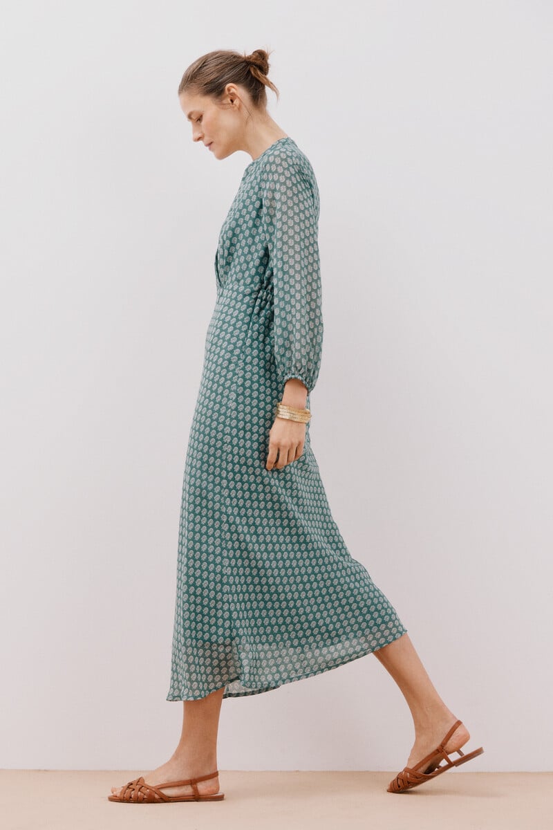 Cortefiel Vestido Estampado Fluido