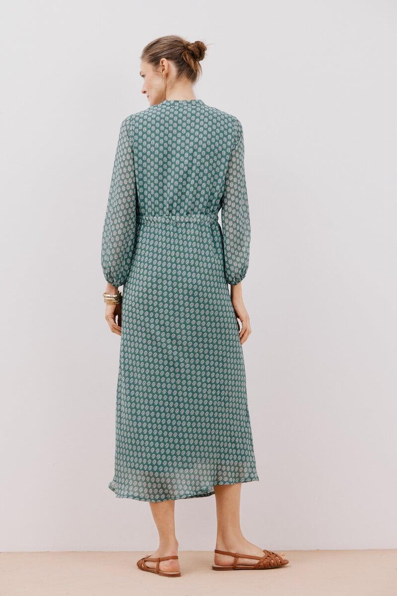 Cortefiel Vestido Estampado Fluido