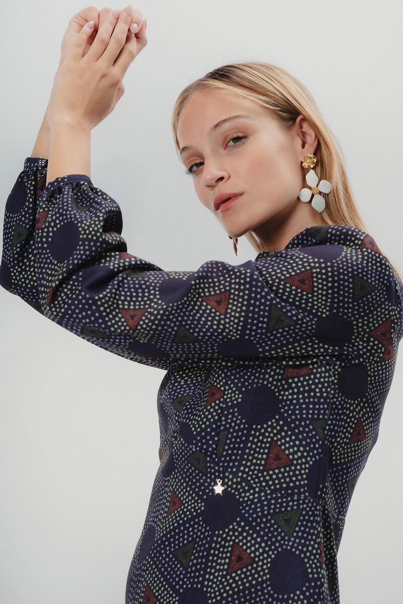 Cortefiel Vestido Estampado Geométrico Elisa