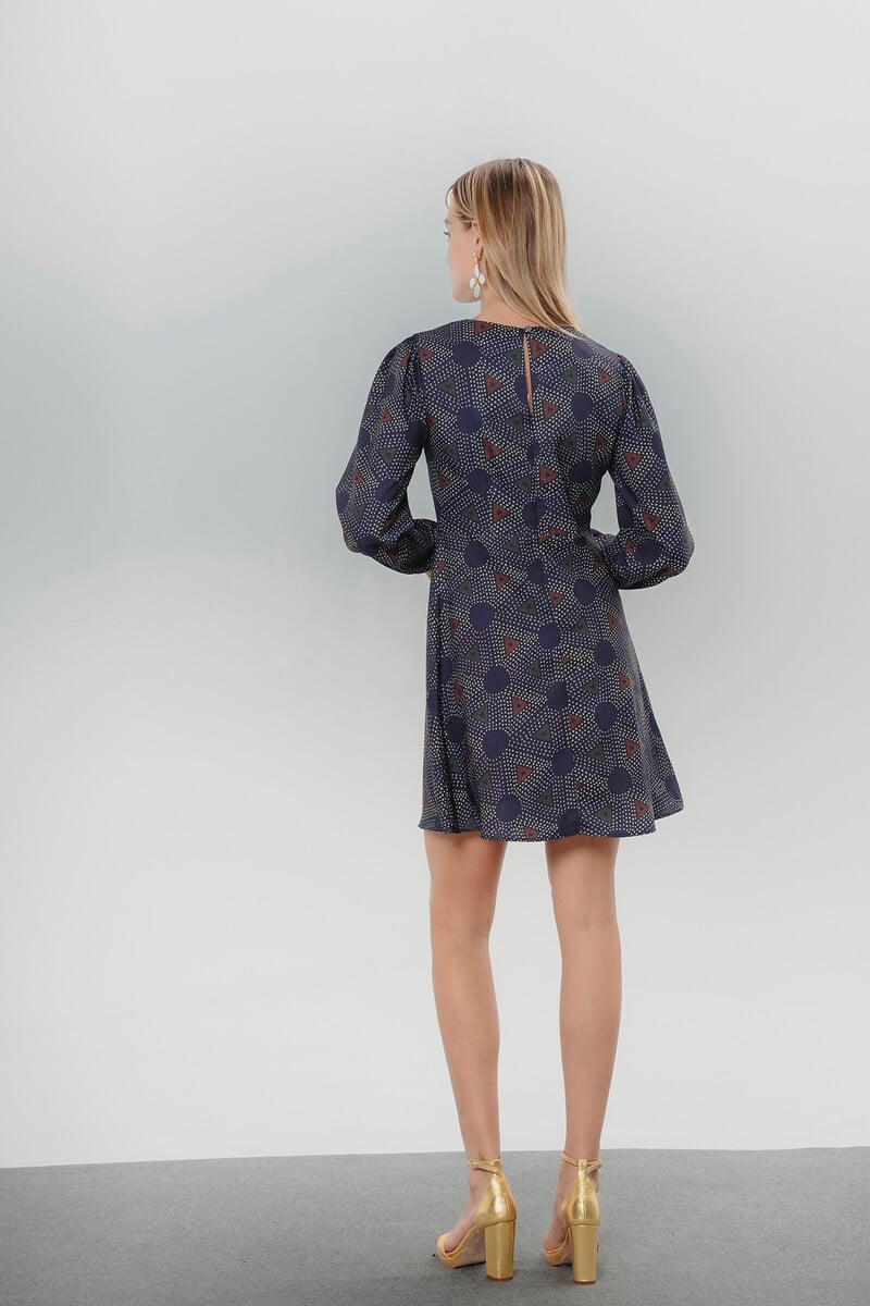 Cortefiel Vestido Estampado Geométrico Elisa